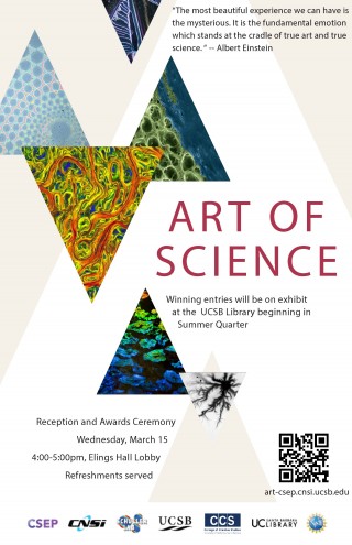Poster for Art of Science Reception and Awards March 15